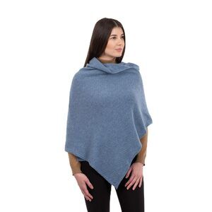 9197 Shawl Wrap For Women Cable Knit Lambswool One Size